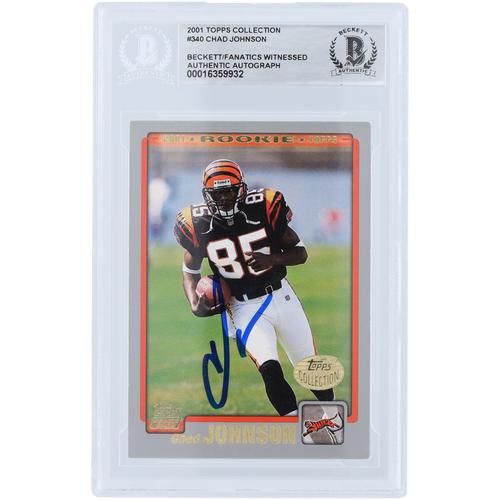 Chad Johnson, Cincinnati Bengals, signierte 2001 Topps Collection #340, Beckett Fanatics, bezeugte authentifizierte Rookie-Karte