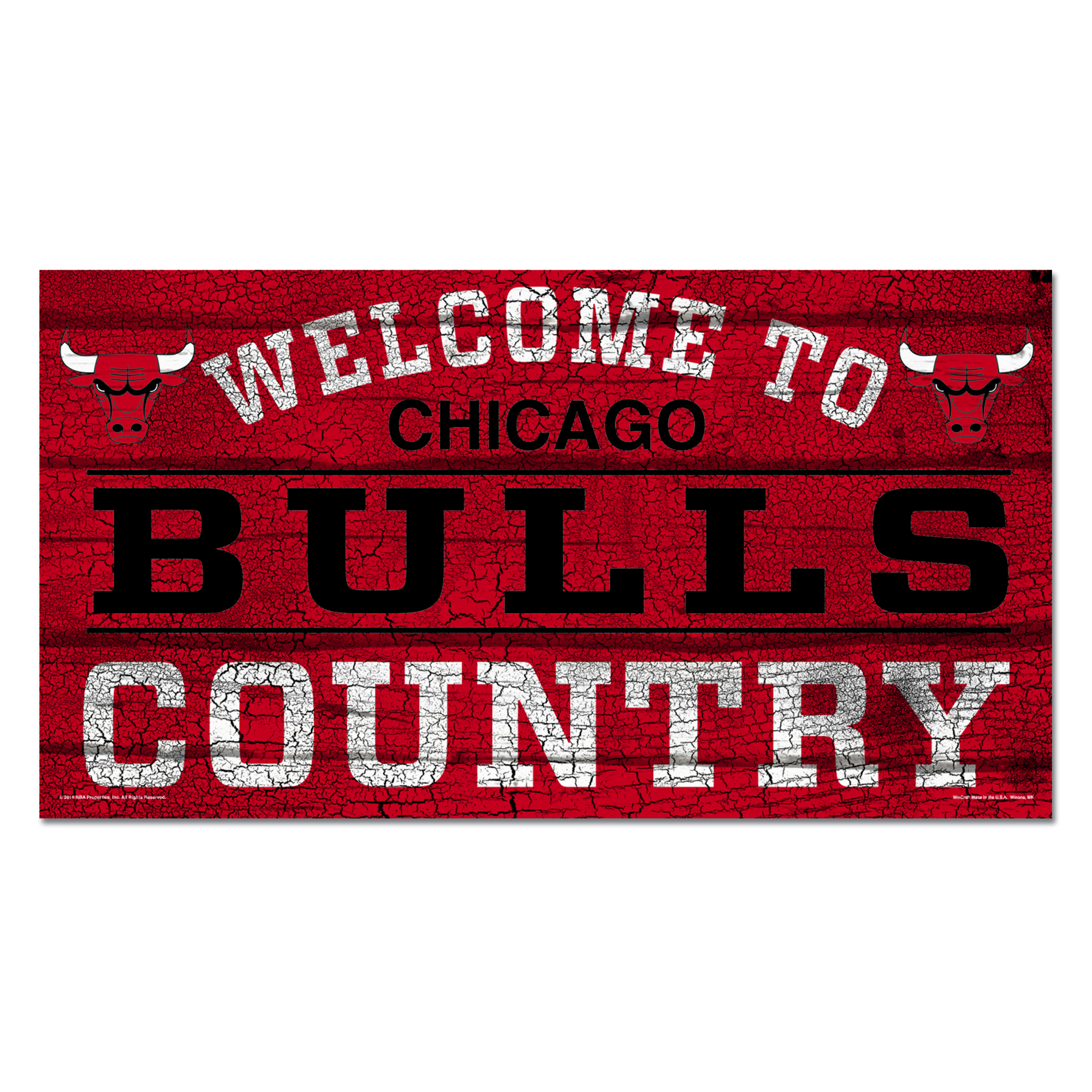 Holzschild „Willkommen bei Chicago Bulls“ – 13 x 24 Zoll Image