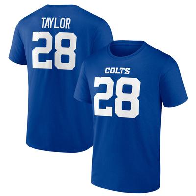 Indianapolis Colts Name und Nummer Grafik T-Shirt - Jonathan Taylor 28 - Herren Image