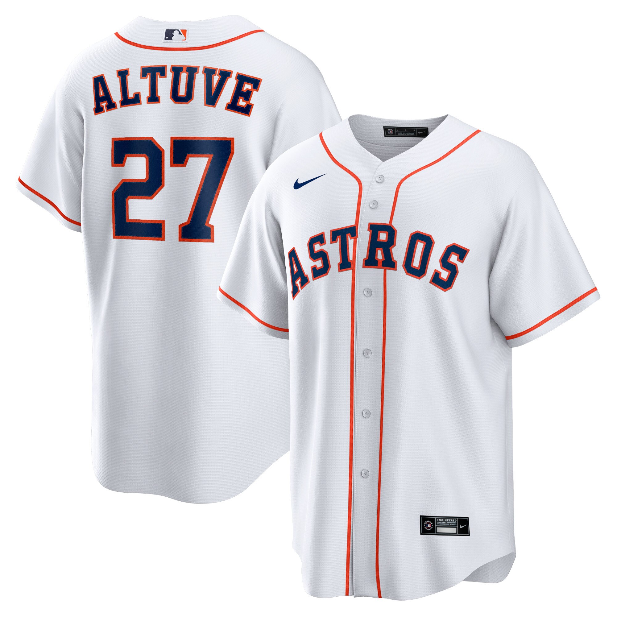 Houston Astros Nike Offizielle Replica Heim Trikot - Herren mit Aufdruck Altuve 27 Image