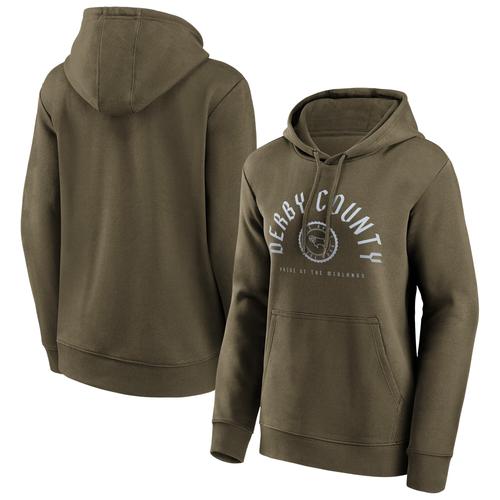 Derby County College Stamp Hoodie – Khaki – Damen