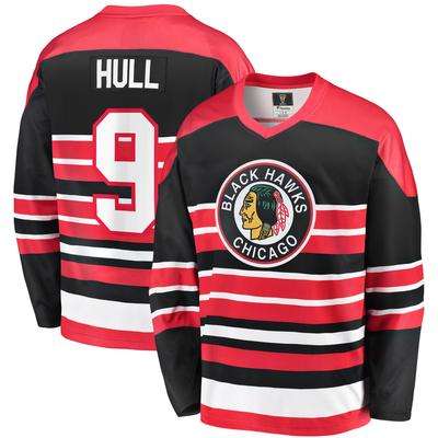 Rotes Bobby Hull Fanatics-Trikot für Herren der Chicago Blackhawks Premier Breakaway im Ruhestand Image