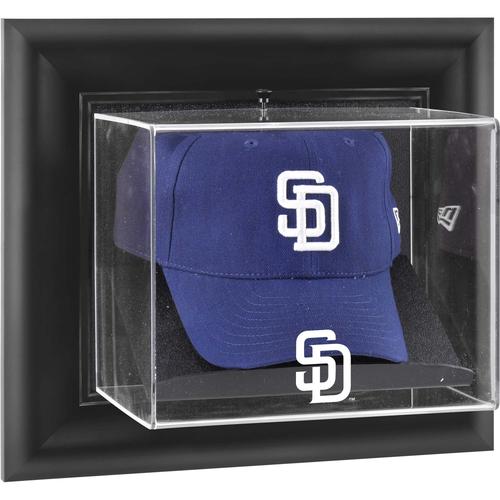 San Diego Padres – Wandvitrine mit Logo-Kappe, schwarzer Rahmen