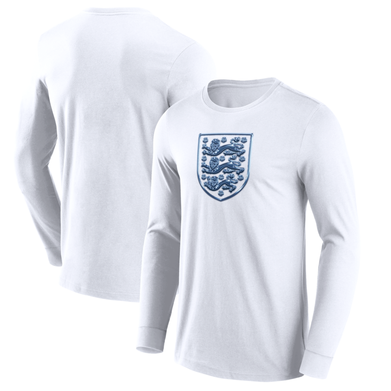 England Chromatic Graphic Langarm-T-Shirt – Weiß – Herren