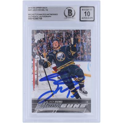 Jack Eichel Buffalo Sabres signiert 2015-16 Upper Deck Serie 2 Young Guns #451 Beckett Fanatics bezeugt authentifiziert 10 Rookie-Karte Image
