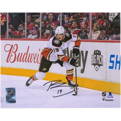 Autogrammfoto von Troy Terry, Anaheim Ducks, 20,3 x 25,4 cm, weißes Trikot mit Puck Image