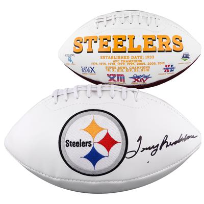 Terry Bradshaw Pittsburgh Steelers signiertes weißes Panel Image