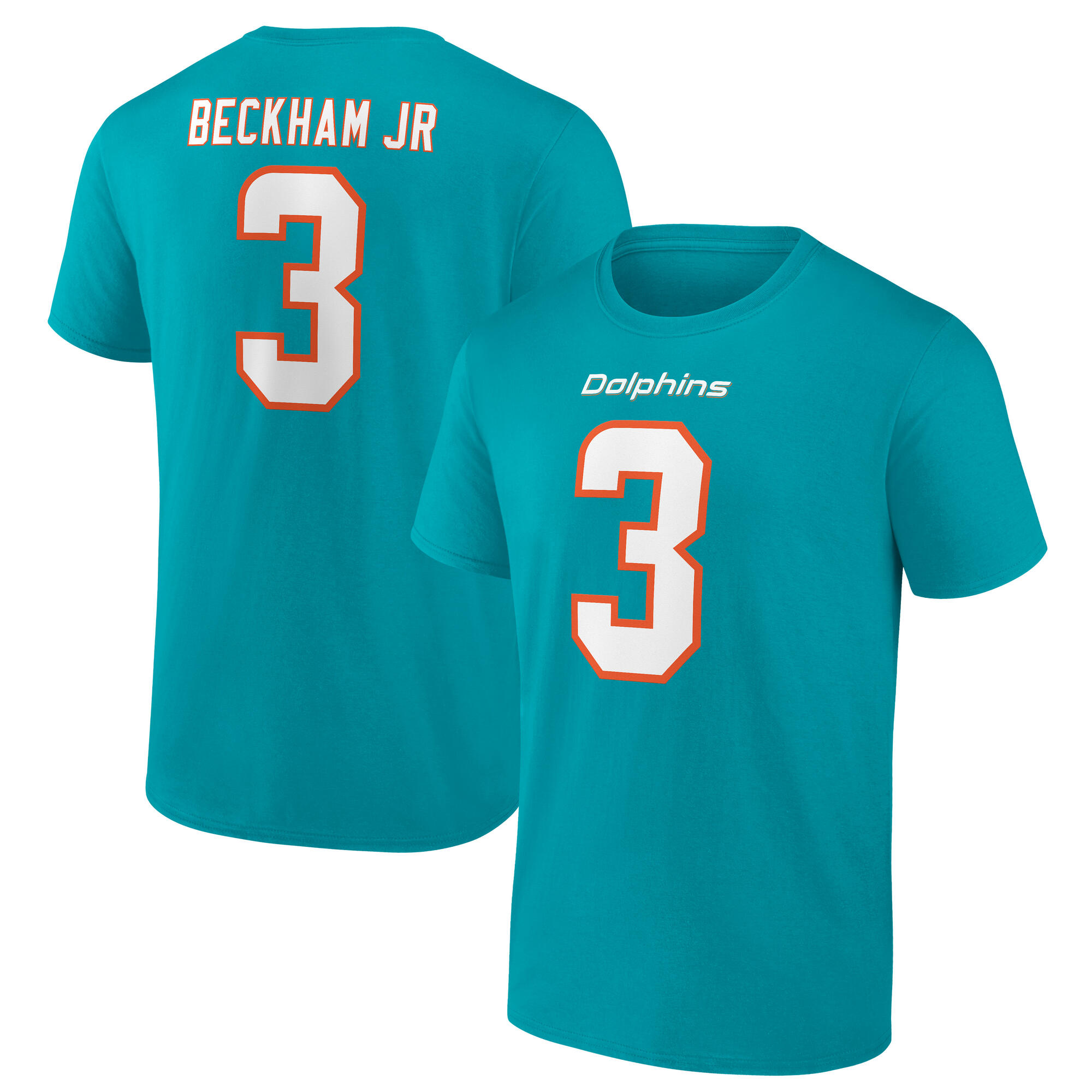 Miami Dolphins Name und Nummer Grafik T-Shirt - Odell Beckham Jr 3 - Herren Image