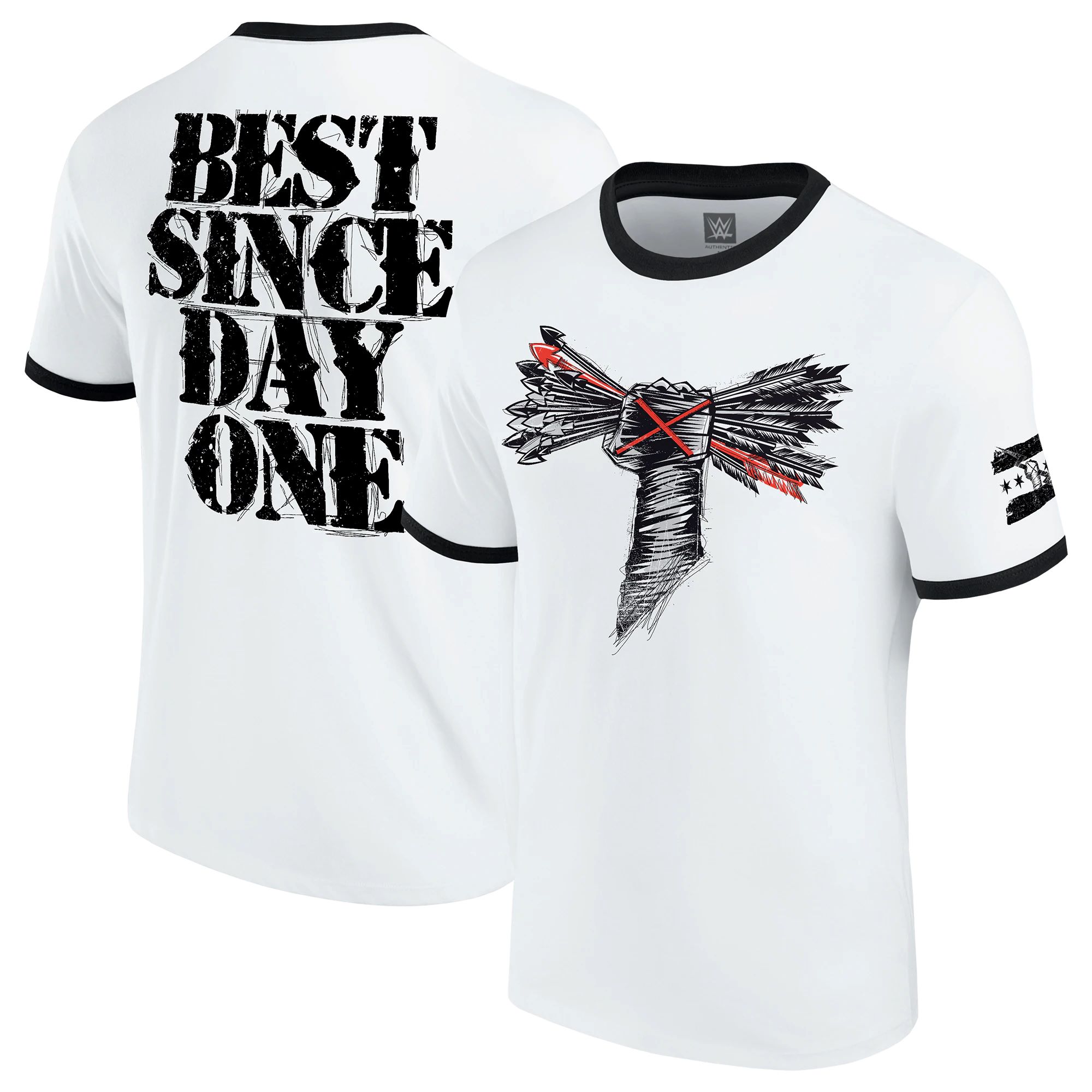 CM Punk Best Since Day One Retro-Ringer-T-Shirt – Weiß – Herren Image