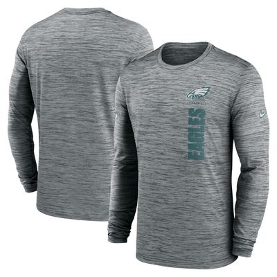Nike Philadelphia Eagles Sideline Velocity Dri-FIT Langarm-T-Shirt für Herren, Grau Image