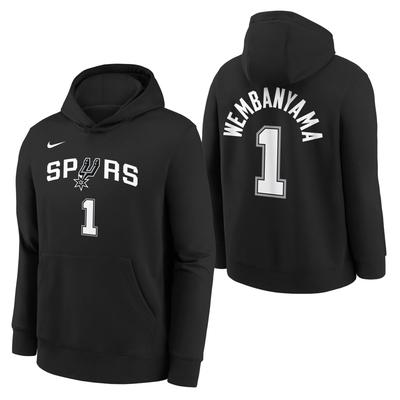 San Antonio Spurs Nike Fleece-Hoodie mit Namen und Nummernsymbol – Victor Wembanyama – Junior Image