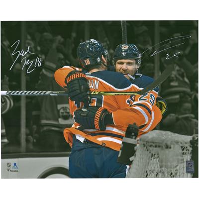 Signiertes Foto von Zach Hyman und Leon Draisaitl von den Edmonton Oilers, 16 x 20 Zoll Image