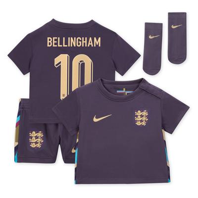 England Nike Stadium Mini-Auswärtsausrüstung 2024 - Baby mit Aufdruck Bellingham 10 Image