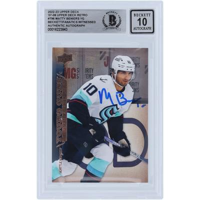 Matty Beniers Seattle Kraken signiert 2022-23 Upper Deck Extended Series Young Guns '07-08 Retro #T-96 Beckett Fanatics bezeugt authentifiziert 10 Rookie-Karte Image