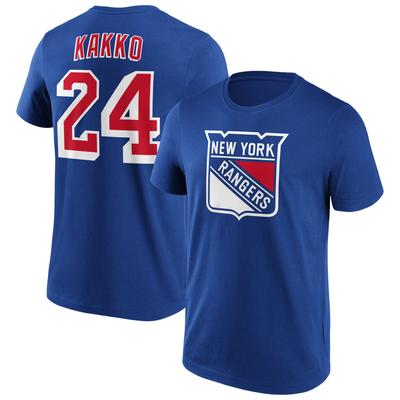 New York Rangers Fanatics Branded Iconic Name & Number Graphic T-Shirt - Royal - Kakko 24 - Herren Image