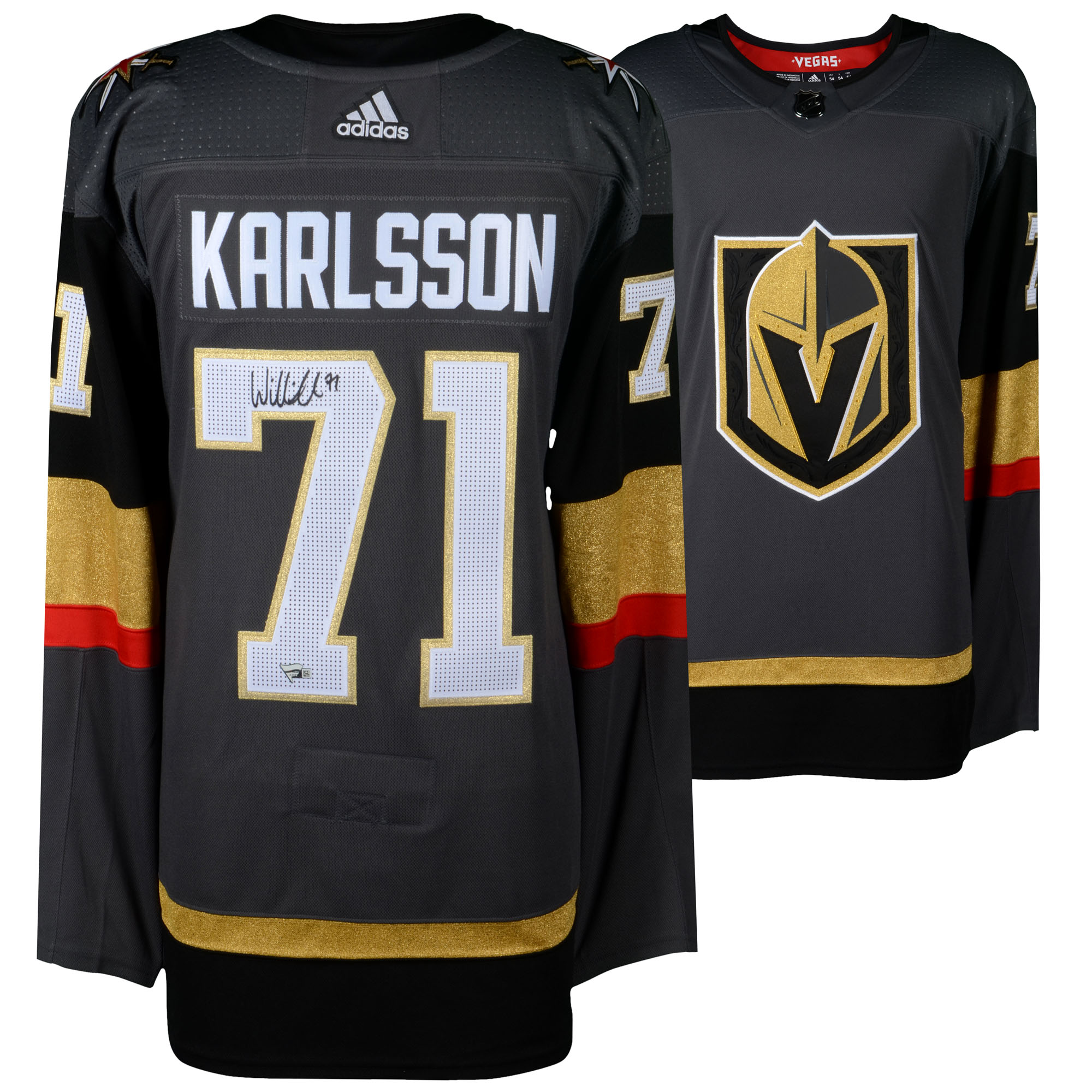 Signiertes schwarzes Adidas-Trikot von William Karlsson von den Vegas Golden Knights Image
