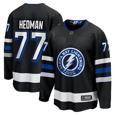 Tampa Bay Lightning Fanatics Replika-Alternatives Breakaway-Trikot – Schwarz – Victor Hedman – Herren Image