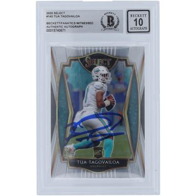 Tua Tagovailoa Miami Dolphins signierte 2020 Panini Select Premier Level #145 Beckett Fanatics bezeugte authentifizierte 10 Rookie-Karte Image