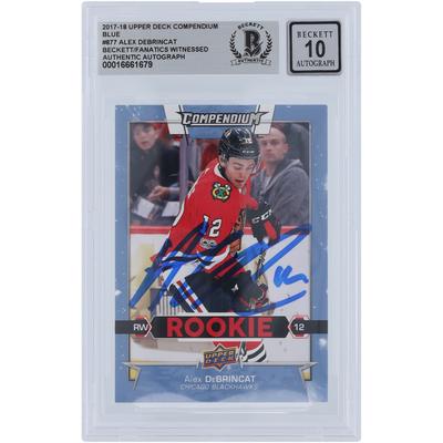 Alex DeBrincat Chicago Blackhawks signiert 2017–18 Upper Deck Compendium Blau #877 Beckett Fanatics bezeugt authentifiziert 10 Rookie-Karte Image