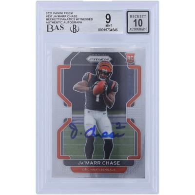 Ja'Marr Chase Cincinnati Bengals signierte 2021 Panini Prizm #337 Beckett Fanatics bezeugte authentifizierte 9/10 Rookie-Karte Image