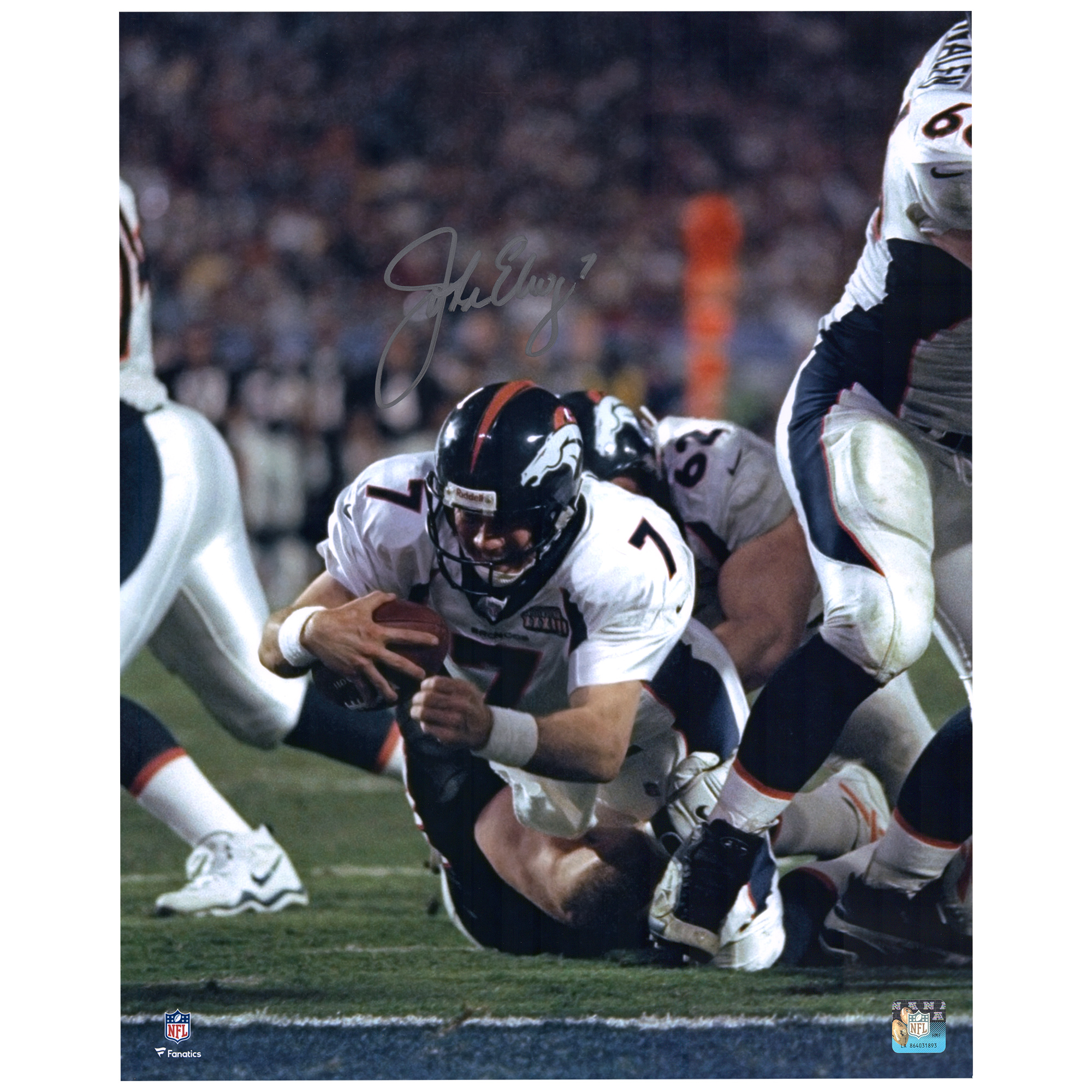 John Elway, Denver Broncos, signiertes Tauchfoto, 16 x 20 Zoll Image