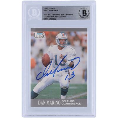 Dan Marino Miami Dolphins signierte 1991 Fleer Ultra #88 Beckett Fanatics bezeugte authentifizierte Karte Image