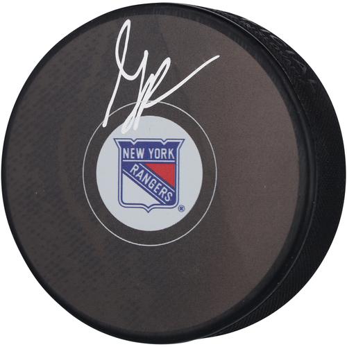 Signierter Hockeypuck von Gabe Perreault, New York Rangers