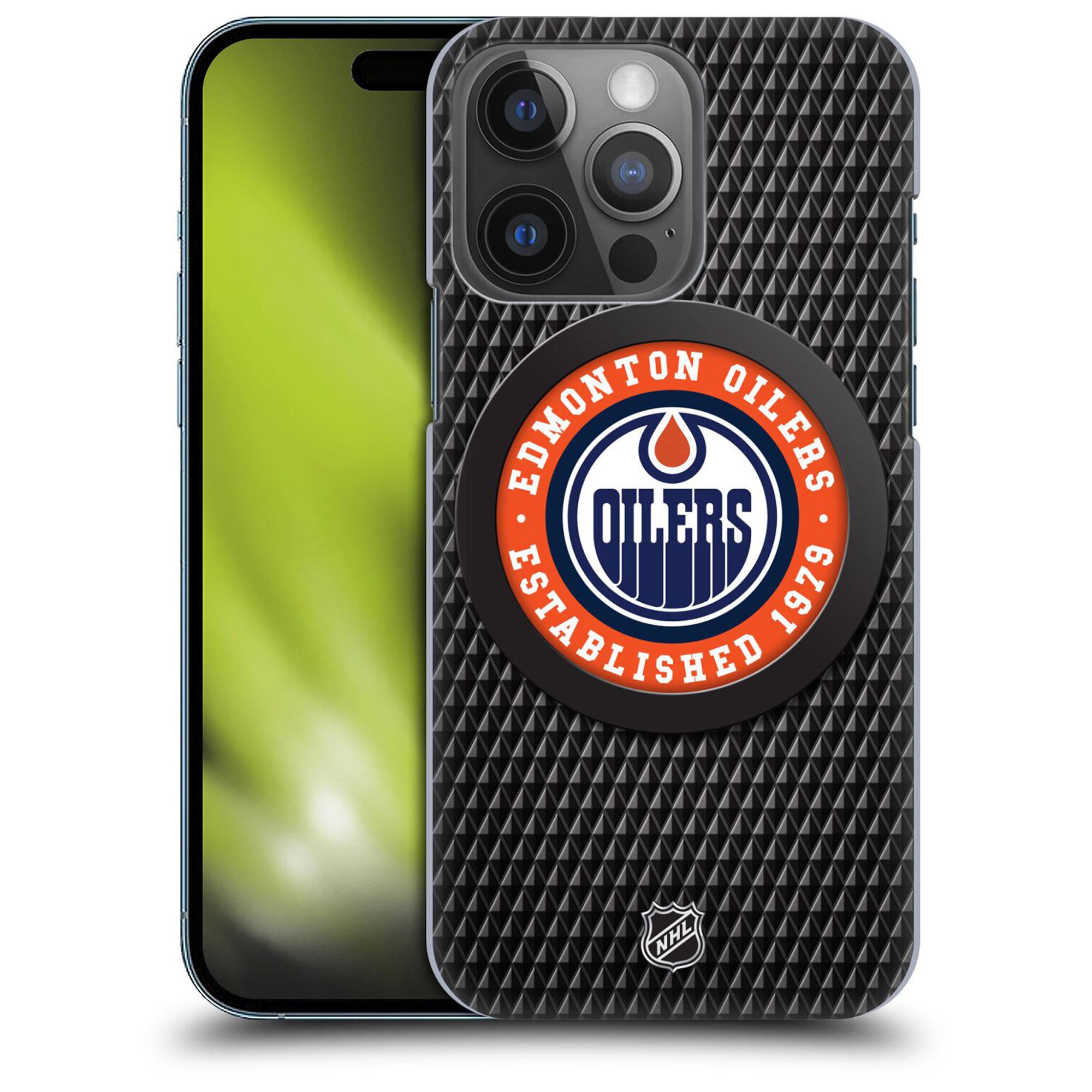 Edmonton Oilers NHL Puck Texture Grafik Phone Case - iPhone Image