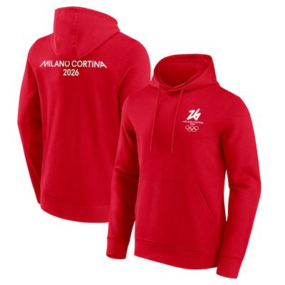 Milano Cortina 2026 Olympics Hoodie mit Logo-Grafik vorne und hinten – Rot Image