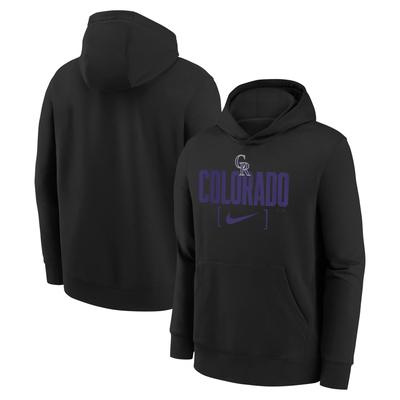 Colorado Rockies Club Fleece Club Stack Hoodie – Schwarz – Jugendliche Image