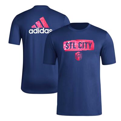 Herren adidas Navy St. Louis City SC Local Pop AEROREADY T-Shirt Image