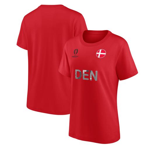 UEFA Euro 2024 Grafik-T-Shirt mit dänischer Nationalflagge – Rot – Damen