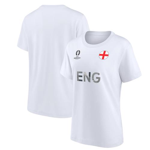 UEFA Euro 2024 Grafik-T-Shirt mit englischer Nationalflagge – Weiß – Damen