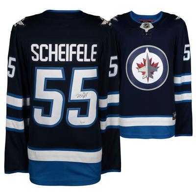 Von Mark Scheifele signiertes Winnipeg Jets-Trikot für die Navy Fanatics Breakaway Image