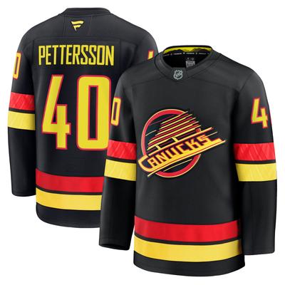 Schwarzes alternatives Premium-Trikot der Vancouver Canucks – Elias Pettersson Fanatics für Herren Image