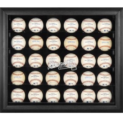Vitrine für 30 Bälle mit Atlanta Braves-Logo, schwarzer Rahmen Image