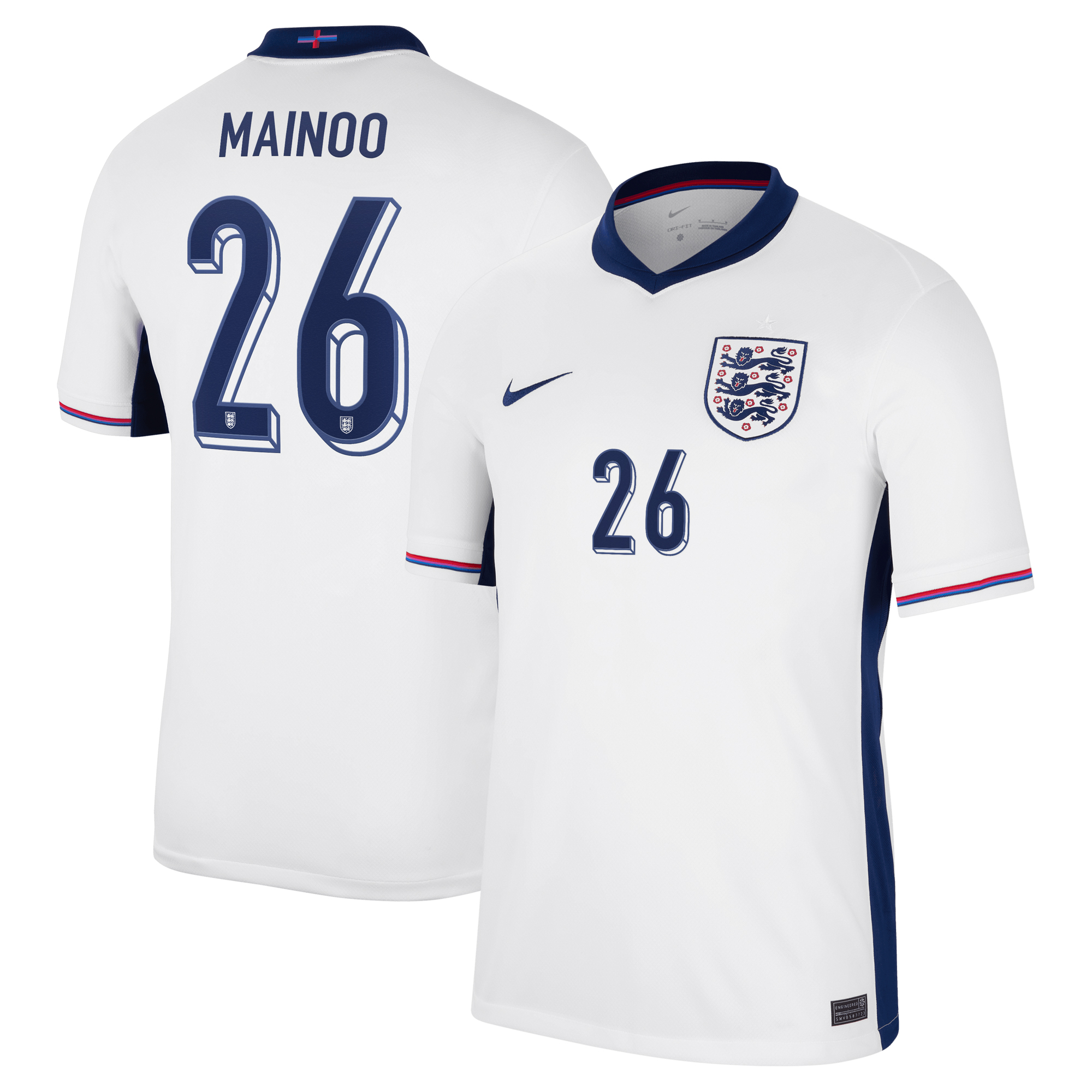 England Nike Stadion-Heimtrikot 2024 mit Aufdruck Mainoo 26 Image