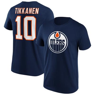 Edmonton Oilers Fanatics Branded Iconic Name & Number Graphic T-Shirt - Navy - Tikkanen 10 - Herren Image