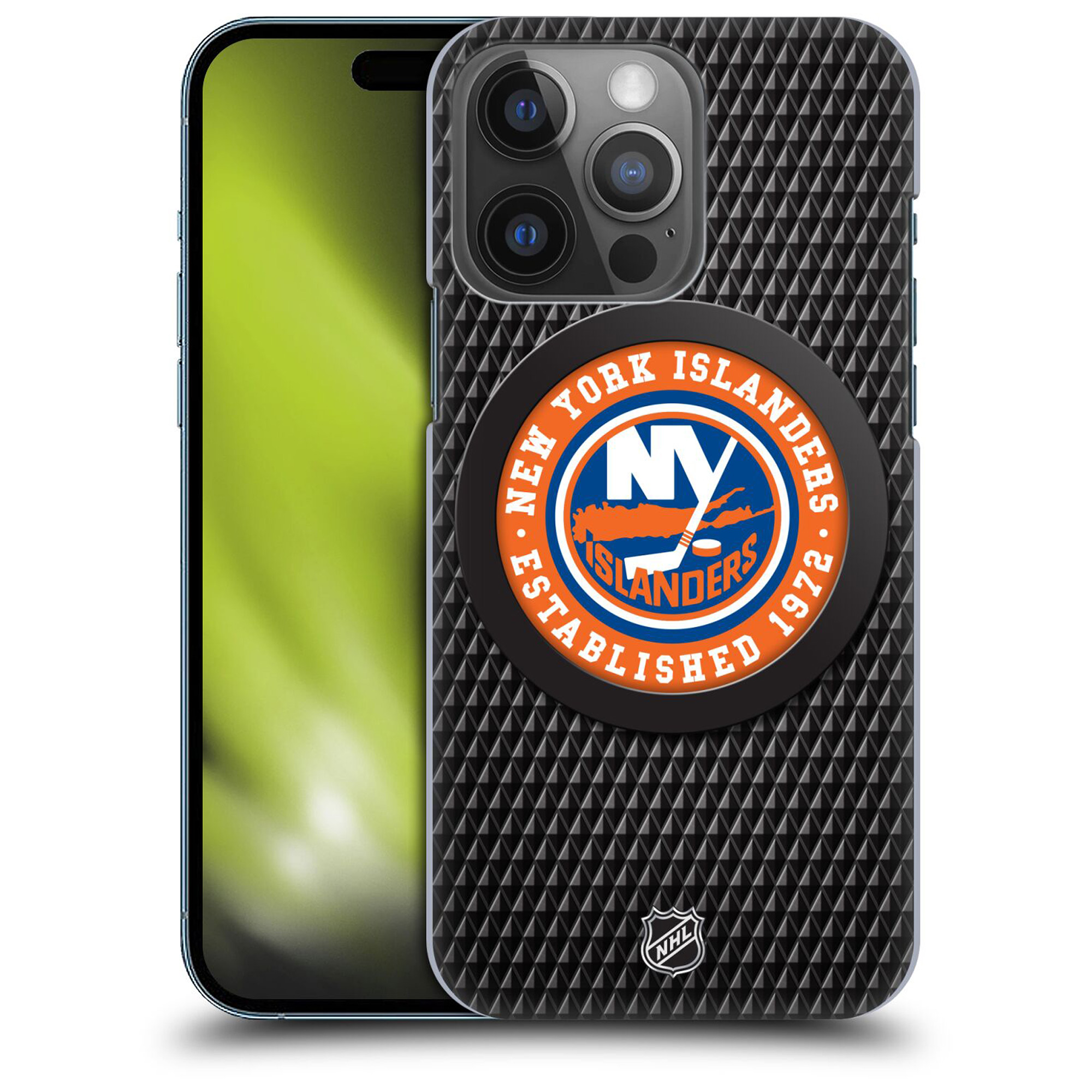 New York Islanders NHL Puck Texture Grafik Phone Case - iPhone Image