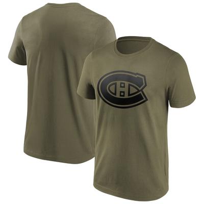 Montreal Canadiens Fanatics Branded Iconic Preferred Logo Grafik T-Shirt - Khaki - Herren Image