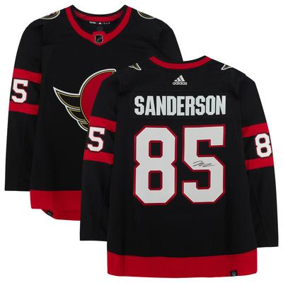 Jake Sanderson – Autogramm-Trikot der Ottawa Senators in Schwarz, authentisches Adidas-Trikot Image