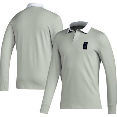 adidas 2023 Player Grey San Jose Earthquakes Travel Langarm-Poloshirt für Herren Image