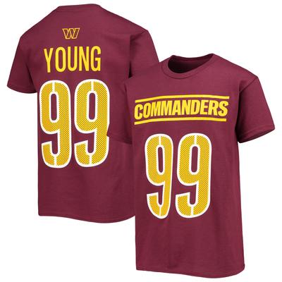 Jugend-T-Shirt Chase Young Burgundy Washington Commanders Mainliner-Spielername und -nummer Image