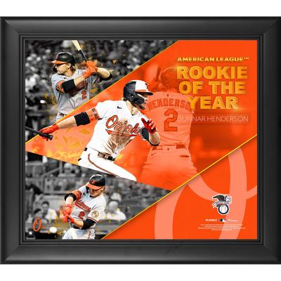 Gunnar Henderson Baltimore Orioles gerahmt 2023 American League Rookie des Jahres 15" x 17" Collage Image