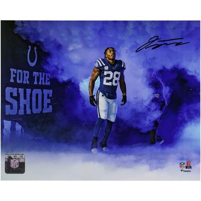 Jonathan Taylor, Indianapolis Colts, signiertes 8 x 10 Zoll großes Smoke Entrance-Foto Image