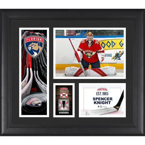 Spencer Knight, Florida Panthers, 15 x 17 Zoll, Spielercollage mit einem Stück eines Spielpucks