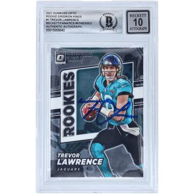 Trevor Lawrence Jacksonville Jaguars signiert 2021 Panini Donruss Optic Gridiron Kings #RGK-1 Beckett Fanatics bezeugt authentifizierte 10 Rookie-Karte Image