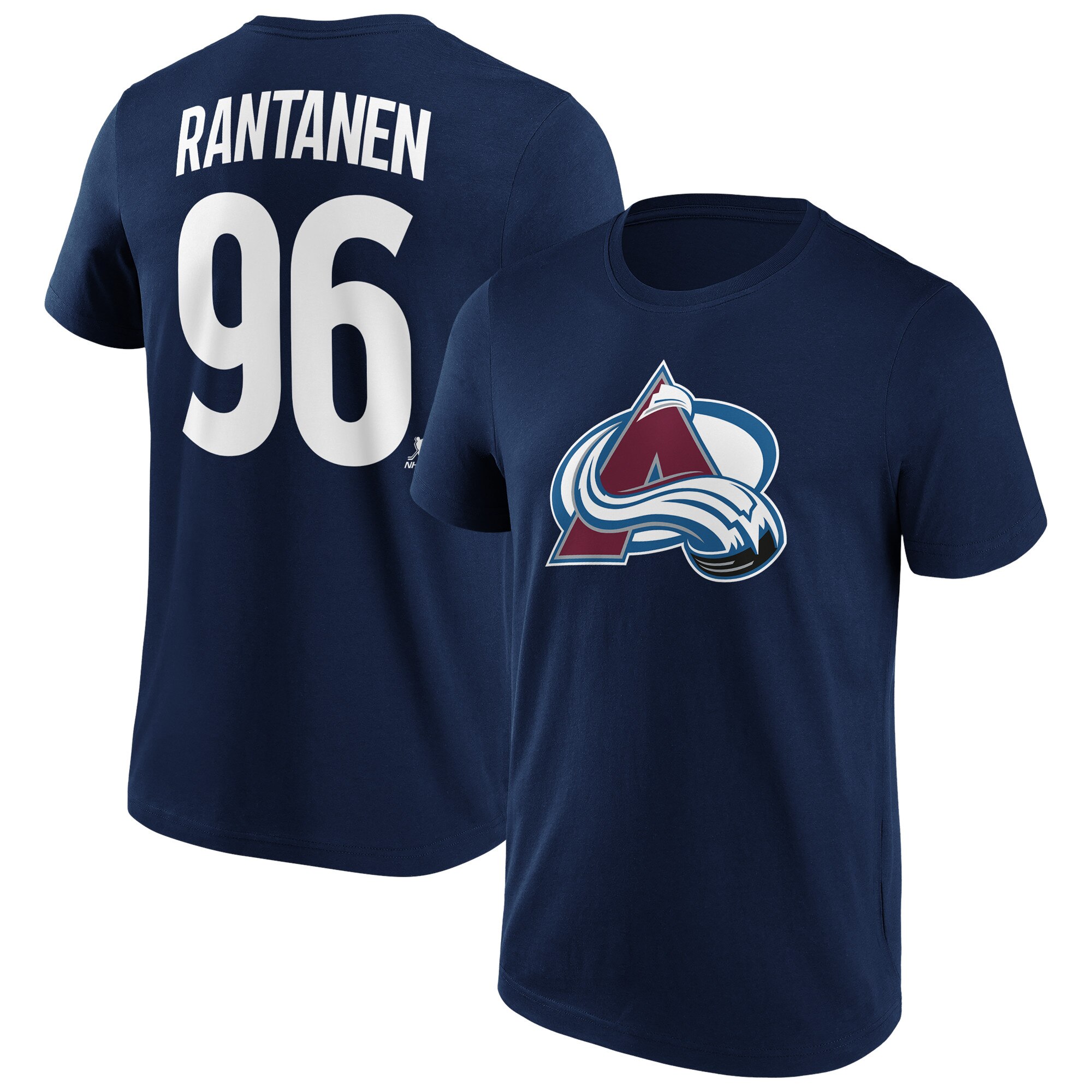 Colorado Avalanche Fanatics Branded Iconic Name & Number Graphic T-Shirt - Navy - Rantanen 96 - Herren Image