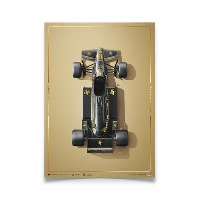 Ayrton Senna Lotus 97T atemberaubendes schwarzes Estoril-Poster in Sammleredition – 1985 Image