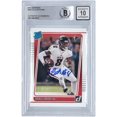 Kyle Pitts Atlanta Falcons signierte 2021 Panini Donruss #260 BAS authentifizierte 10 Rookie-Karte Image